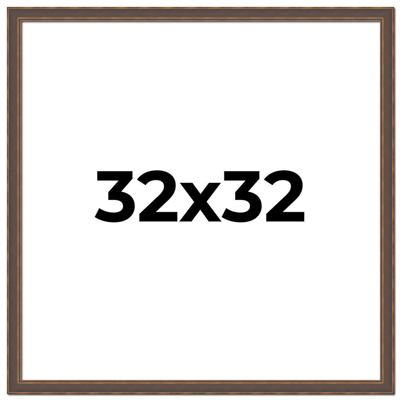 Square Elegant Brown Picture Frame - UV Acrylic, Foam Board Backing, Hanging Hardware